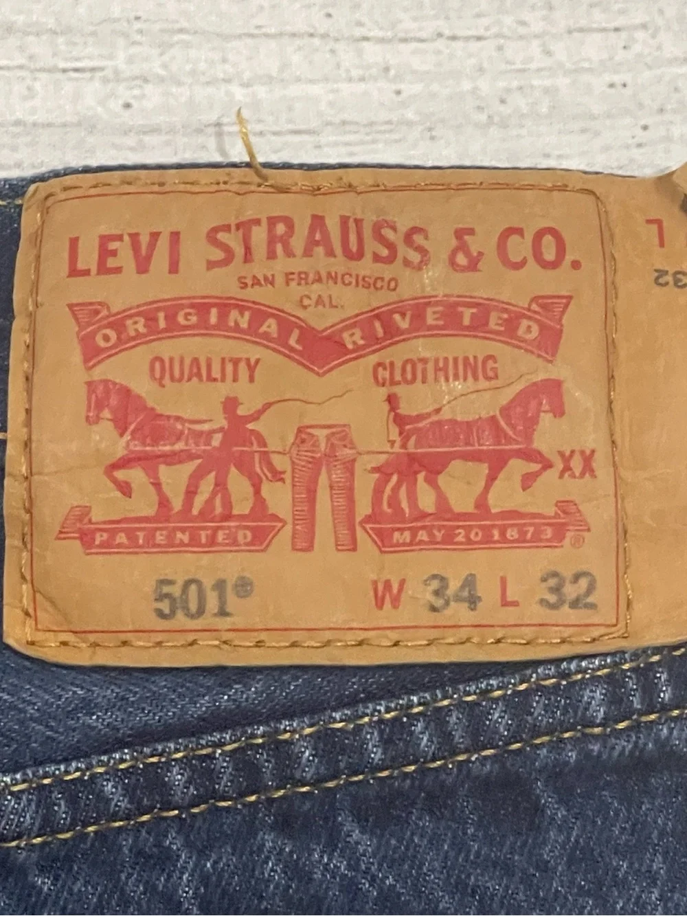 Levi’s 501 Original Fit Blue Jeans 34X32 Classic ButtonFly StraightLegDenim Y2K